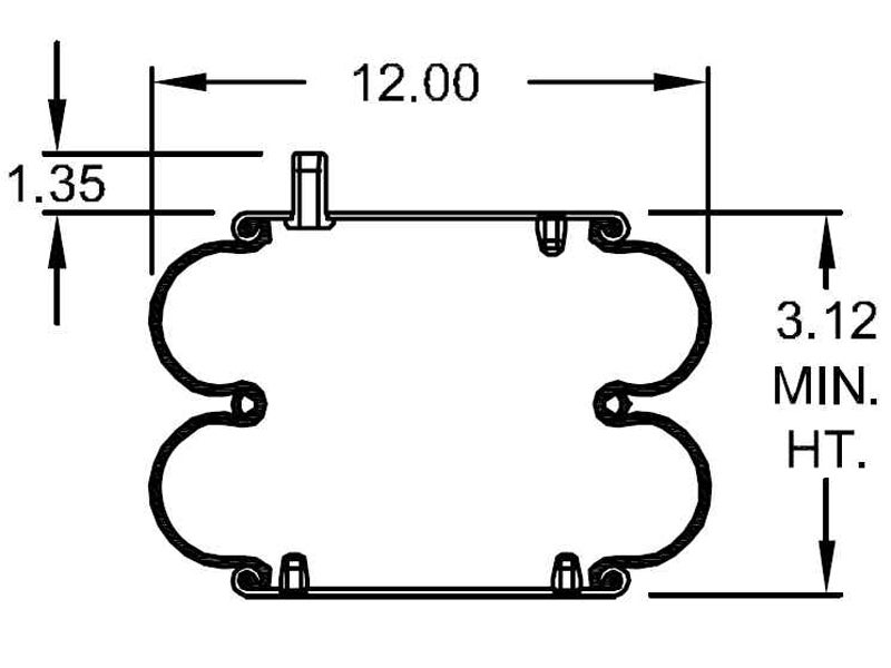 W01 358 7404 Firestone Airide Air Spring Double Convoluted 22