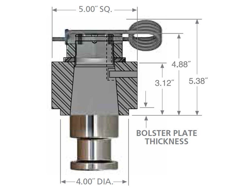 KP-0412, SAF-Holland 2 Inch Removable Series Kingpin With 5 Inch Housing