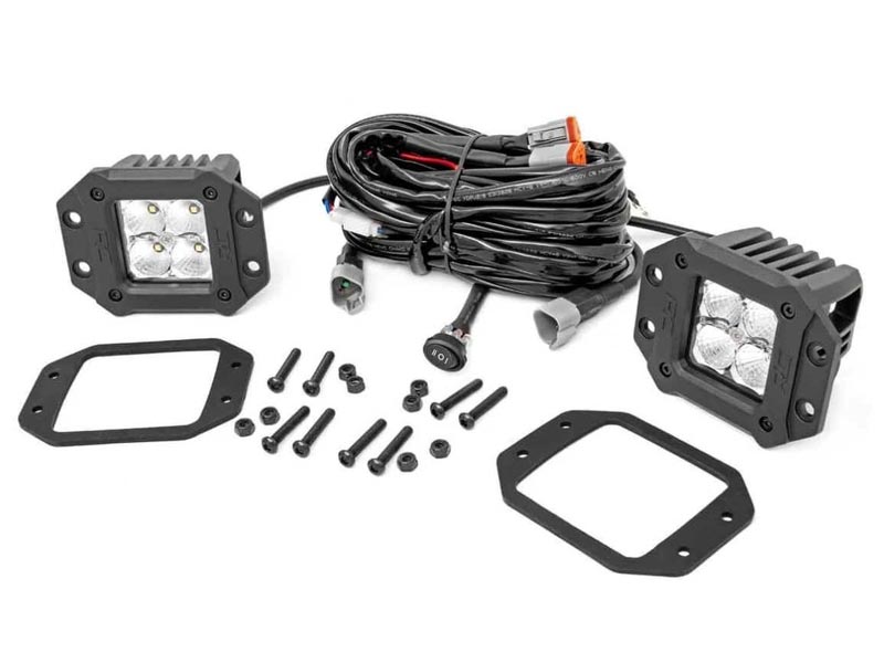 770803DRL | Rough Country 2 inch Square Flush Mount Cree LED Lights