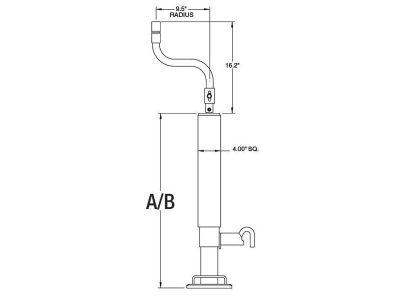 Bulldog Direct Weld Heavy Duty Square Jack - 12000 lbs. capacity, 182304