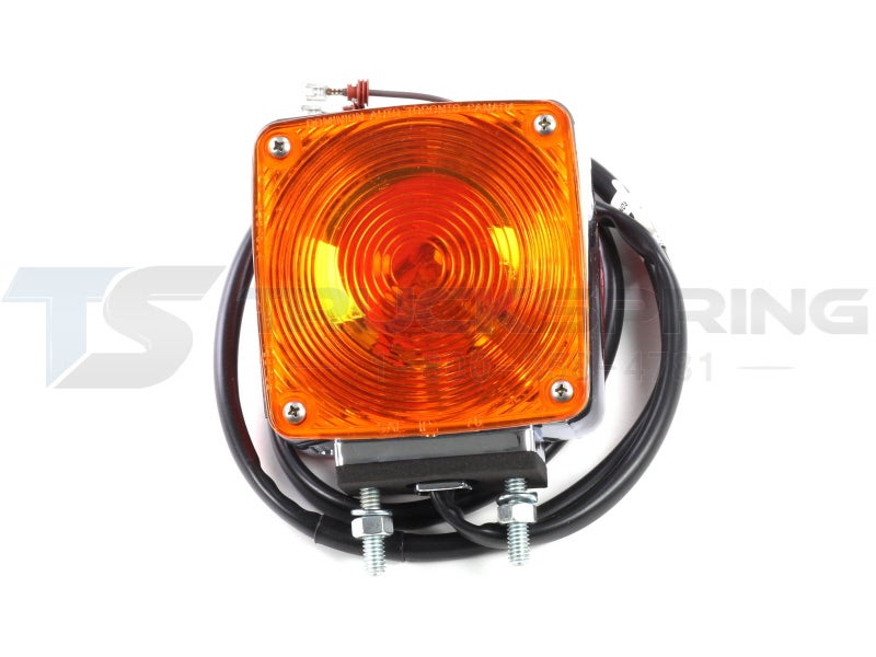 Square Right Side Front Turn Signal Lamp Kit with Red & Amber Lenses