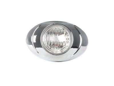 3 inch Amber Oval LED Marker Lamp with Clear Lens and Chrome Bezel ...